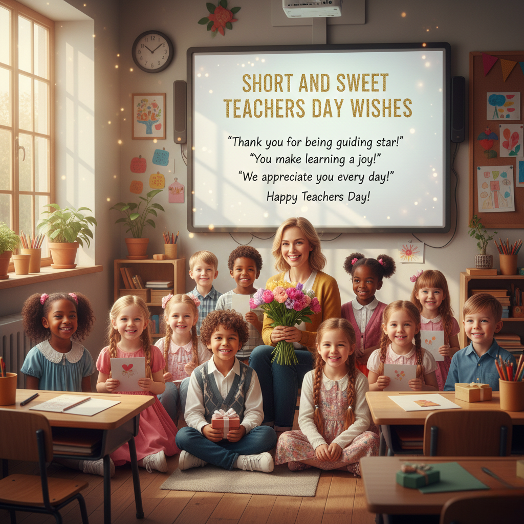Short And Sweet Teachers Day Wishes in English Banner