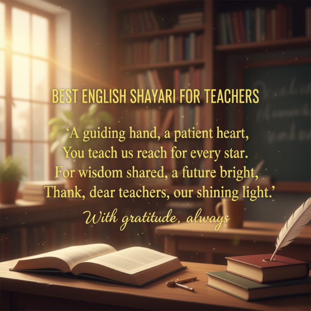 Best English Shayari for Teachers Banner