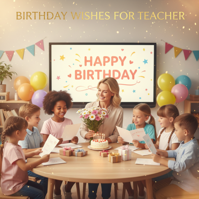 Teacher Birthday Wishes Banner