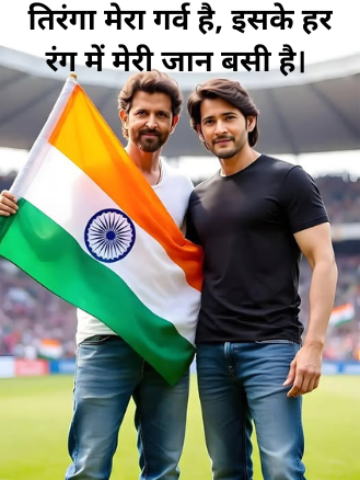 Indian Flag banner with indian actor