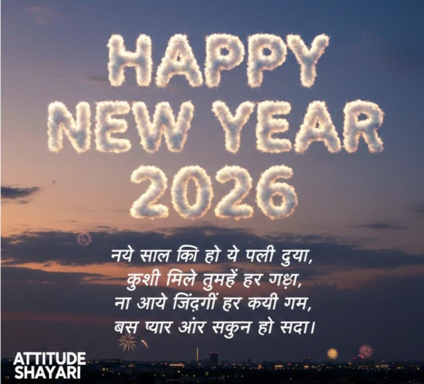 New Year Shayari In Hindi 2026 banner