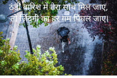 बारिश शायरी रोमांटिक इन हिंदी Banner