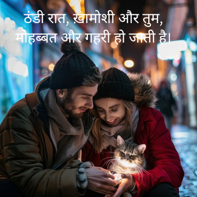 Winter Romantic Shayari For GF banner
