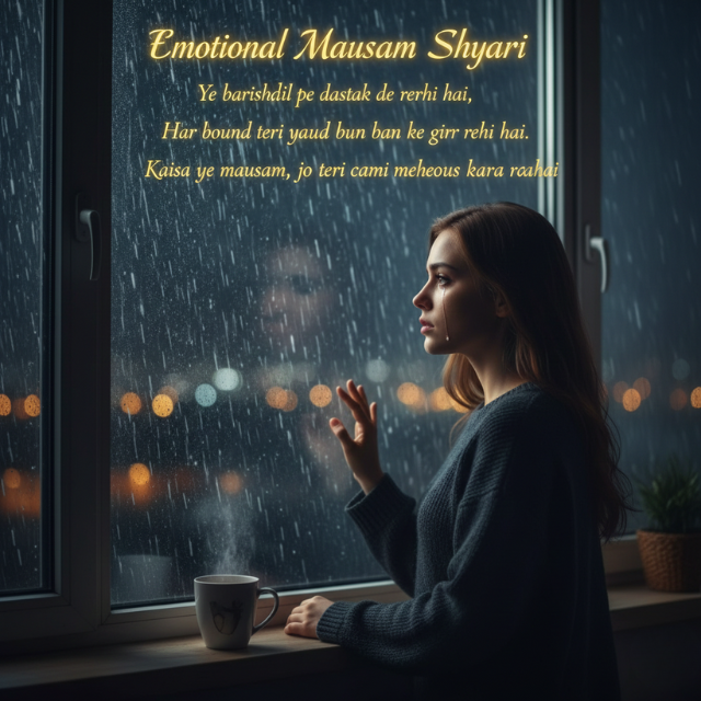 Emotional Mausam Shayari on Love Banner