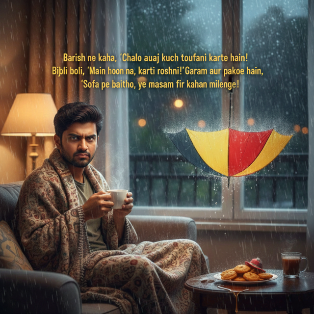 Funny Shayari on the Rainy Season Banner