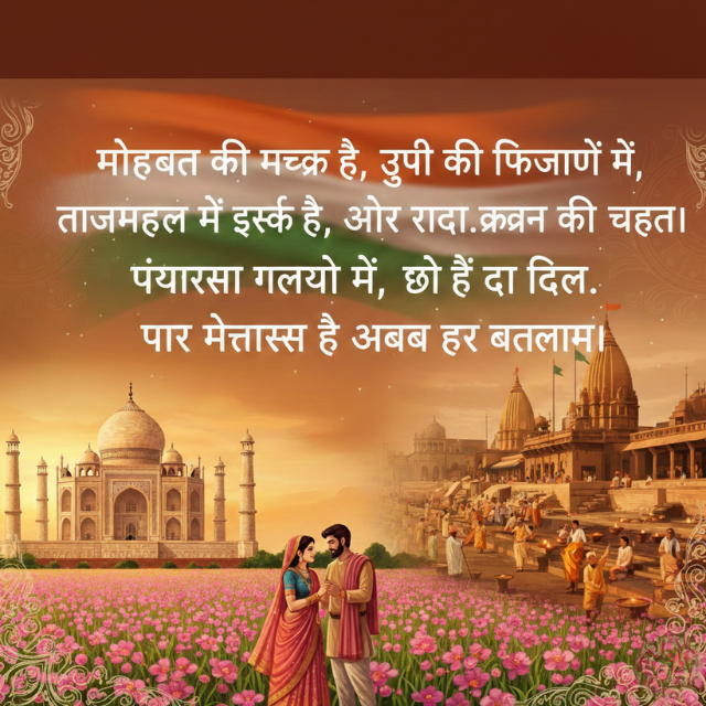 Uttar Pradesh Shayari in Hindi for Instagram Banner