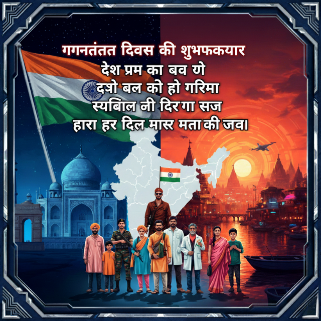 Happy Republic Day! ~~~ 26 January Republic Day sms in hindi Banner