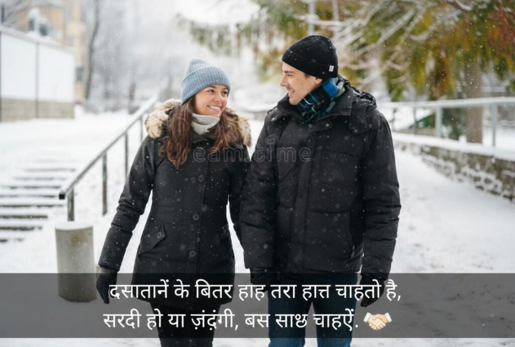 Winter shayari in hindi 2 line banner