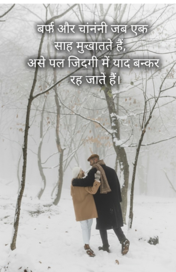 Romantic winter quotes in hindi Banner